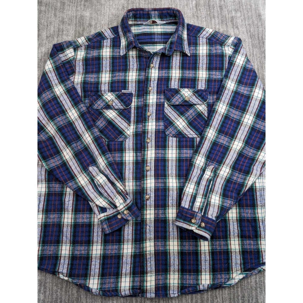 Vintage Carhartt Rugged Outdoor Wear Flannel Plaid Shirt Mens 2XL 3XL USA Made